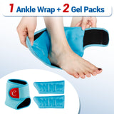 Comfytemp Ankle Ice Pack Wrap Brace for Swelling, Foot Pain Relief, 2 Gel Ice Packs for Injuries Reusable, FSA HSA Approved, Ice Bag Hot Cold Compression for Plantar Fasciitis, Men Women Surgery Gift
