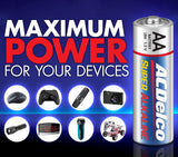 ACDelco 100-Count AA Batteries, Maximum Power Super Alkaline Battery, 10-Year Shelf Life, Reclosable Packaging