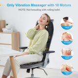 COMFIER Back Massager with Heat, App Control Vibration Massage Seat Cushion, 10 Motors & 3 Heat Levels Chair Massager Pad, Gifts for Mom,Dad Home Office Use,Black