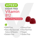 Vitamin B12 Gummies for Adults & Teens 1000mcg, Sugar Free - Good for Energy, Metabolism, Natural Energy Support - Vegan, Gelatin Free, Gluten Free, GMO Free - Tasty Chewable Strawberry Flavored Gummy