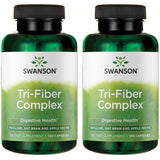 Swanson Tri-Fiber Complex - Digestive Health Supplement Made with Psyllium, Oat Bran, &' Apple Pectin - (100 Capsules) 2 Pack