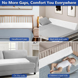 Kayfia Queen Size Bed Wedge Pillow for Headboard Bed Gap Filler with Pocket Close Gap (0-8") Prevent Pillow Loss Triangle Foam Mattress Filler for Gap Between Wall and Mattress (White, 60"x10"x6")