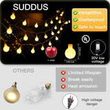 suddus String Lights Indoor Bedroom, 100 Led Globe Fairy Lights Plug in with Remote Timer Connectable, Twinkle Lights for Outdoor, Dorm, Classroom, Patio, Backyard, Living Room, Christmas, Warm White