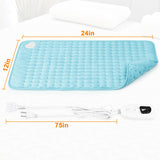 Heating Pad-Electric Heating Pads for Back,Neck,Abdomen,Moist Heated Pad for Shoulder,Knee,Hot Pad for Pain Relieve,Dry&Moist Heat & Auto Shut Off(Light Blue, 12''×24'')