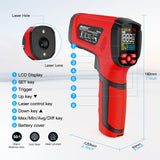 MESTEK Infrared Thermometer Temperature Gun, -40℉~2912℉ Digital Laser Thermometer Gun D:S=50:1 IR Pyrometer High Temp Thermometer for Industrial HVAC Forge Furnace Metal Smelting