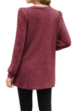 OFEEFAN Christmas Shirt for Women Plus Size Tops Long Tunic with Pockets Maroon 2XL