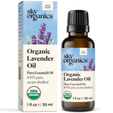 Sky Organics Organic Lavender Essential Oil, 100% Pure and Cold Pressed USDA Certified Organic for Aromatherapy & DIY, 1 Fl Oz.