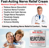 Neuropathy Nerve Relief Cream - Fast Acting Max Relief for Feet Hands Legs Toes Back - Ultra Strength Menthol Arnica Aloe Vera MSM, Soothing Natural Nerve Comfort Relief, Paraben-Free 4 Oz