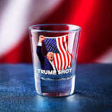 Pekuality Trump Shot Glass 1.5oz-2024 Survived Shot at Election Rally -Never Surrender Not Guilty Free - Trump Mug Shot Glass -Small Glass Cups Mug Gift (4 pcs)