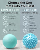 Tumaz Massage Ball & Foot Roller 3-in-1 Set with Spiky Ball, Lacrosse Ball, Massage Roller - Ergonomic Design to Relieve Plantar Fasciitis, Foot Massager for Deep and Superficial Muscle Pain