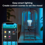 Philips Hue Smart 60W A19 LED Bulb - White and Color Ambiance Color-Changing Light - 1 Pack - 800LM - E26 - Indoor - Control with Hue App - Works with Alexa, Google Assistant and Apple Homekit