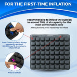 ANMSVI Air Inflatable Pressure Relief Seat Cushion for Wheelchair, Car, Office, Home Living, Adjustable Firmness for Coccyx, Sciatica Pain Relief, Tailbone Pain Relief, 18x17 inch with Grey Cover