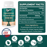 Zingicin Vitamin E Tocotrienols - Liposomal Vitamin E Oil 1000mg, Highly Absorbable Delta Tocotrienol and Gamma Tocotrienol for Cardiovascular, Bone Health, and Antioxidant Support, 60 Softgels