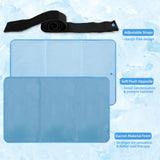 Tutmyrea Oversized 21"x13" Large Gel Ice Pack with Straps, Reusable Cold Pack with Soft Flannel Cover for Back Pain Relief, Cold Pads for Hip, Back Injuries, Aches, Swelling, Bruises, Blue