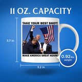 Trump Shot At Coffee Mug - Trump Bloody Ear Fist Pump PA Butler Pennsylvania Rally Failed Assassination Attempt - Trump 2024 -11 Ounce Coffee Cup - Dishwasher and Microwave Safe - TRUMP9