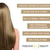 Natural Chestnut Brown Hair Dye Shampoo,Instant Brown Hair Shampoo,Hair Dye Shampoo 3 in 1 for Men & Women,Long Lasting Hair Color Shampoo Colors in Minutes(Chestnut Brown)