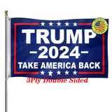 Trump 2024 Flag 3x5 Outdoor Double Sided Made in USA,Donald Trump Flag Take American Back Frump Desantis 2024 Flag Polyester Fiber with 2 Brass Grommets & 4 Rows Stitched