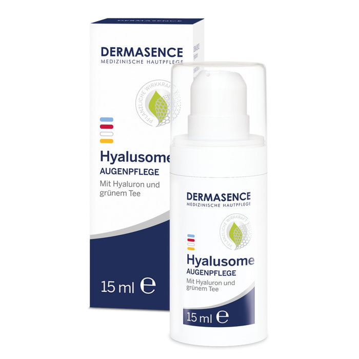 DERMASENCE Hyalusome eye care, 15 ml - Moisturizes, soothes and regenerates the skin on the eyes - for the dehydrated eye region - with hyaluronic acid and green tea extract - fragrance-free