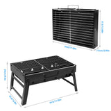 Uten Charcoal Grill, BBQ Grill Folding Portable Lightweight smoker Grill, Barbecue Grill Small desk Tabletop Outdoor Grill for Camping Picnics Garden Beach Party 17''x11.6''x 2.6''