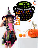 Sinasasspel Halloween Advent Calendar Countdown to Halloween for 30 Days Witch Cauldron Purple Orange Yellow Witch Hat Paper Poster Sealing Stickers Halloween Decor for Home Classroom Office Gift Idea