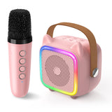 Mini Karaoke Machine for Kids, Portable Bluetooth Speaker with Wireless Microphone, Toys Gifts for Girls Ages 4, 5, 6, 7, 8, 9, 10, 11, 12+ Year Old Birthday Gift Parties Christmas (Pink 1 Mic)