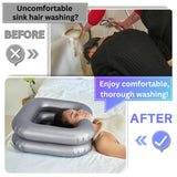 Hair Washing Basin for Bedridden - Inflatable Shampoo Bowl for Disabled, Elderly - Portable Sink For Washing Hair with Neck Support & Drain Hose - Perfect For Curly Hair, Thick Hair & Wash Hair in Bed