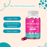 PCOS Herbal Gummies: Manage Cravings and Hormonal Balance; Cinnamon Complex (Ceylon, Bark) with Chromium - Sugar-Free, Gluten-Free, Vegan - Apple Cinnamon Flavor, 60 Count