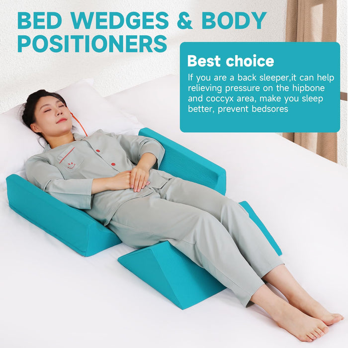 Fanwer Bed Wedges & Body Positioners (3 in 1), 40 Degree Wedges for Bed Positioning,Positioning Pillows for Elderly, Wedge Pillow for Bed Sores, Side Sleeping, After Surgery, Knees Elevated,Back Pain