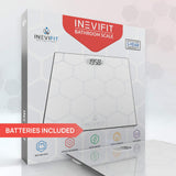 INEVIFIT BATHROOM SCALE, Highly Accurate Digital Bathroom Body Scale, Measures Weight up to 400 lbs. includes Batteries