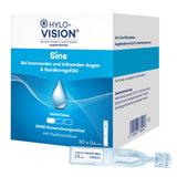 Hylo-Vision Sine eye drops - for dry, burning, watery eyes and a sandy feeling, ideal for on the go, slightly viscous, preservative-free, suitable for contact lenses, 60 x 0.4 ml