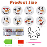 8 Pcs Christmas Snowman Face Diamond Coasters Kits Christmas Snowman Face DIY Coasters with Holder Holiday Xmas Holiday Diamond Coasters for Beginner Adult Winter Christmas Gift