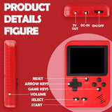 Retro Handheld Game Console, Portable Gaming System with 500+ Classic Games, 3.0" Screen, Built-in 1020mAh Rechargeable Battery, Two-Player Mode, Ideal for Kids and Adults