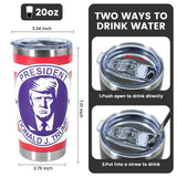 Icesip 20 oz Trump 2024 coffee Tumbler Mug with Lid and Straw, Donald Trump Merchandise, 20oz Cup Stainless Steel Travel Coffee Water Bottle for Hot and Cold Drinks Gift, Colorful 1pcs