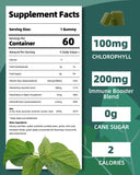 Chlorophyll Gummies for Body Odor Deodorant 2 Pack, Spirulina Chlorella Sugar Free Herbal Supplement for Immune Support, Women Vitamins Gummy Vegan Non-GMO