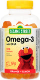 Sesame Street Omega 3 Gummies for Kids, 120 Gummies, 4 Month Supply, No Fishy Aftertaste, Brain & Eye Support