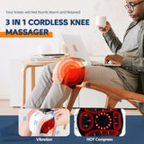 IeBilif Cordless Knee Massager, Heat and Vibration Massager, Heated Knee Massager, Large LED Screen,Gift for Birthday,Gift for Husband Mom Dad