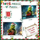 2024 Advent Calendar Jigsaw Puzzles for Kids Adults, 24 Box 1008 Pieces Christmas Puzzle Countdown Calendar, Funny Christmas Game Gift Wall Decor, 20.5 x 29.6 inches