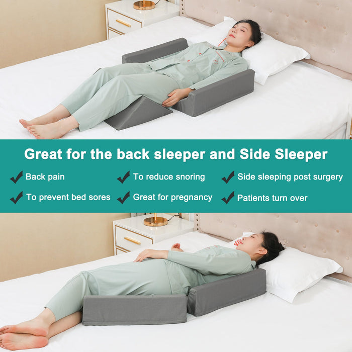 Fanwer Bed Wedges & Body Positioners (3 in 1), 40 Degree Wedges for Bed Positioning,Positioning Pillows for Elderly, Wedge Pillow for Bed Sores, Side Sleeping, After Surgery, Knees Elevated,Back Pain