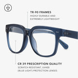 LOOK OPTIC Laurel Reader - Stylish Unisex Ultra-lightweight Reading Glasses with Scratch-Resistant, Prescription-Quality (Full Magnification - Not Progressives) (2.00, Navy)