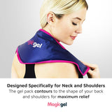 Magic Gel Neck Ice Pack - Reusable Cold Wrap for Neck, Shoulders and Back - Soft and Flexible Freezer Pack for Icing Neck, Shoulder, Upper Body Muscles - Stays Cool for 25 Minutes