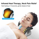 Liipoo Heated Neck Stretcher with Magnetic Therapy Pillowcase, Neck and Shoulder Relaxer Chiropractic Pillows, Cervical Traction Device for Relieve TMJ Headache Muscle Tension Spine Alignment