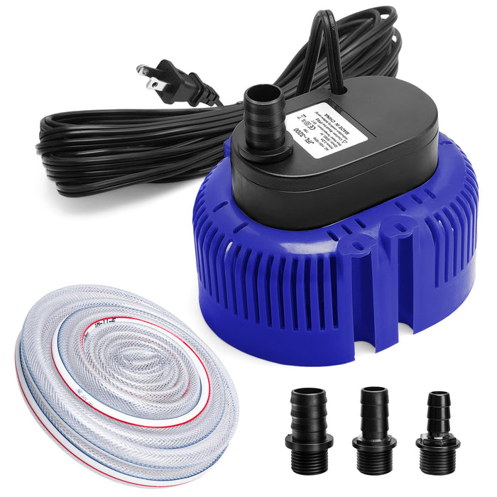 Sump Pump,Pool Cover Pump above Ground,submersible water pump Swimming Water Removal Pumps,for Swimming Pool Basement Garden Pond Tubs Draining,75W,Max Flow:850GPH,3 Adapters,25 Ft Power Cord (Blue)