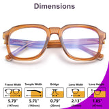 VISOONE Oversized Square Blue Light Blocking Glasses Fashion Computer Eyewear for Women and Men (BENNETT)