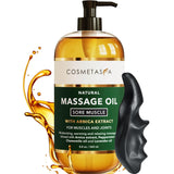 Cosmetasa Sore Muscle Massage Oil with Deep Tissue Massager - Thumb Saver and Oil Soothes Muscle and Joint with Arnica Extract, Peppermint, Chamomile, and Lavender Oil 8.8 Fl Oz