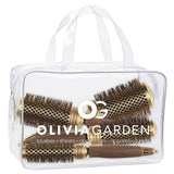 Olivia Garden NanoThermic Ceramic + Ion Round Thermal Hair Brush Kit Contains NT-54, NT-44, NT-34, NT-24 (4-Piece Bag)