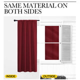 NICETOWN Christmas Burgundy Blackout Curtains and Drapes - Thermal Insulated Solid Rod Pocket Blackout Draperies/Panels for Gift (1 Pair, 42 by 63 inches, Burgundy Red)