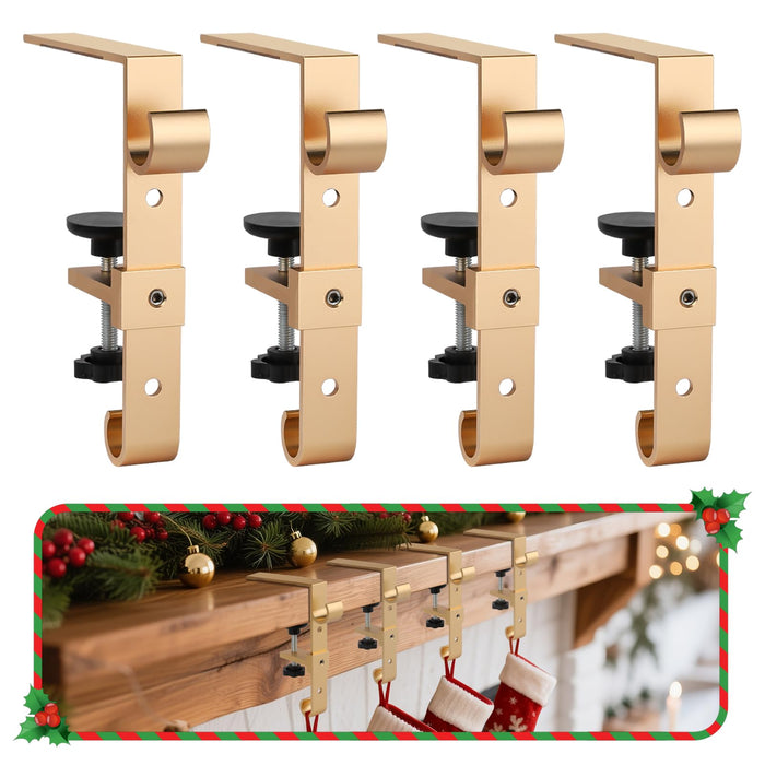 Stocking Hangers for Mantle,2 in 1 Adjustable Christmas Stocking Holder