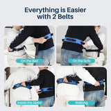 Gait Belt with Handles for Seniors, Transfer Gait Belts for Lifting Elderly, Physical Therapy Sit to Stand Patient Lift Aid Assist Blue