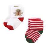 Hudson Baby Unisex Baby Cotton Rich Newborn and Terry Socks, 12 Days of Christmas, 0-6 Months